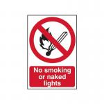 No Smoking Or Nakedlights - 1.2 mm Recyclable Pp 400 X 600 mm 422270