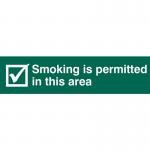 Smoking Permitted Inthis Area - Pvc (200 X 50 Mm) 422289