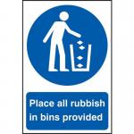 Place All Rubbish in Binsprovided - Sapp (200 X 300 Mm) 422321