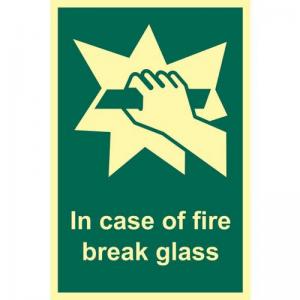 In Case Of Fire Break Glass - Phs 100 X 150mm 422434