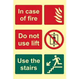 In Case Of Fire Do Not Use Lift Use The Stairs - Photolum. 200 X 300mm