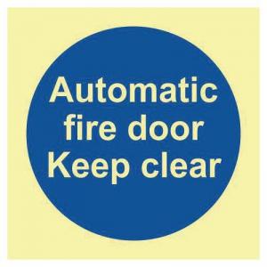 Automatic Fire Door Keep Clear - Pho 100 X 100mm 422453