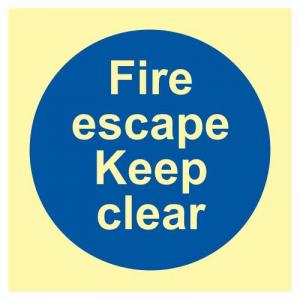 Fire Escape Keep Clear - Pho 100 X 100mm 422463