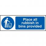 Place All Rubbish in Binsprovided - Sav (300 X 100 Mm) 422507