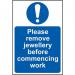 Please Remove Jewellery Beforecommencing Work - Sav (200 X 300 Mm) 422510