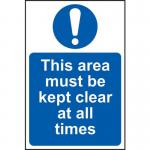 This Area Must Be Kept Clearat All Times - 1.2 mm Recyclable Pp (200 X 300 Mm) 422520