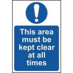 This Area Must Be Kept Clearat All Times - Sav (200 X 300 Mm) 422524