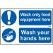 Wash Only Food Equipment Here Wash Your Hands Here - Sapp (300 X 100 Mm) Set of 2 422534