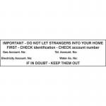 Do Not Let Strangers Into Yourhome (identification Check) - Pvc (200 X 50 Mm) 422580