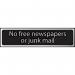 No Free Newspapers Orjunk Mail - Chr (200 X 50 Mm) 422618