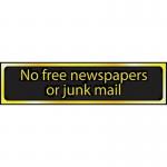 No Free Newspapers Orjunk Mail - Pol (200 X 50 Mm) 422619
