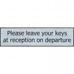 Please Leave Your Keys at Receptionon Departure - Sse Effect (200 X 50 Mm) 422648