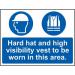 Hard Hat and High Visibility Vestmust Be Worn in This Area - Correx (600 X 450 Mm) 422730