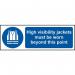 High Visibility Jackets Must Beworn Beyond This Point - 1.2 mm Recyclable Pp (600 X 200 Mm) 422735