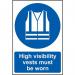 High Visibility Vestsmust Be Worn - 1.2 mm Recyclable Pp (400 X 600 Mm) 422738