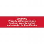 Warning Property at These Premiseshas Been Security Marked... - Sapp (200 X 50 Mm) 422764