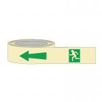 40 mm X 10 m Man Arrowleft Photoluminescent Tape 422769