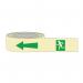 40 mm X 10 m Man Arrowleft Photoluminescent Tape 422769