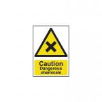Caution Dangerous Chemicalssign, 1 mm Rigid 1.2 mm Recyclable Pp (148 mm X 210 mm 422795