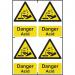Danger Acid - Sappdanger Acid - Sapp (100 X 150 Mm) Pack of 4 422797