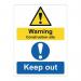 Warning Construction Sitekeep Out - 1.2 mm Recyclable Pp (300 X 400 Mm) 422860