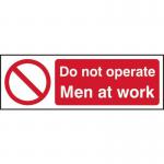 Do Not Operate Menat Work - 1.2 mm Recyclable Pp (300 X 100 Mm) 422861