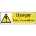 Danger Deep Excavations- 1.2 mm Recyclable Pp (600 X 200 Mm) 422881