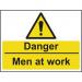 Danger Men at Work- 1.2 mm Recyclable Pp (600 X 450 Mm) 422893