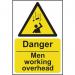 Danger Men Workingoverhead - 1.2 mm Recyclable Pp (200 X 300 Mm) 422901