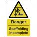 Danger Scaffoldingincomplete - Sav (400 X 600 Mm) 422916