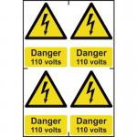 Danger 110 Voltssapp (100 X 150 Mm) Pack of 4 422928