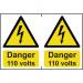 Danger 110 Voltssapp (150 X 200 Mm) Pack of 2 422929