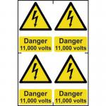 Danger 11000 Voltssapp (100 X 150 Mm) Pack of 4 422931