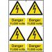 Danger 11000 Voltssapp (100 X 150 Mm) Pack of 4 422931
