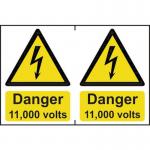Danger 11000 Voltssapp (150 X 200 Mm) Pack of 2 422932