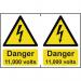 Danger 11000 Voltssapp (150 X 200 Mm) Pack of 2 422932