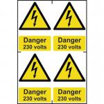 Danger 230 Voltssapp (100 X 150 Mm) Pack of 4 422934