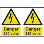Danger 230 Voltssapp (150 X 100 Mm) Pack of 2 422935