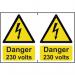 Danger 230 Voltssapp (150 X 100 Mm) Pack of 2 422935