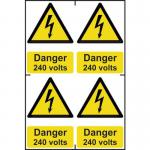 Danger 240 Voltssapp (100 X 150 Mm) Pack of 4 422945
