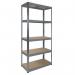 RB BOSS Galvanised botless shelving with MDF shelves - 250kg per shelf 422953