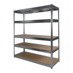 RB BOSS Galvanised botless shelving with MDF shelves - 250kg per shelf 422955