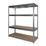 RB BOSS Galvanised botless shelving with MDF shelves - 300kg per shelf 422957