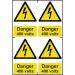 Danger 400 Voltssapp (100 X 150 Mm) Pack of 4 422963