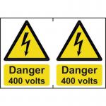 Danger 400 Voltssapp (150 X 200 Mm) Pack of 2 422964