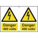 Danger 400 Voltssapp (150 X 200 Mm) Pack of 2 422964