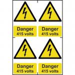 Danger 415 Voltssapp (100 X 150 Mm) Pack of 4 422974