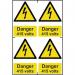 Danger 415 Voltssapp (100 X 150 Mm) Pack of 4 422974