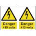 Danger 415 Voltssapp (150 X 200 Mm) Pack of 2 422975