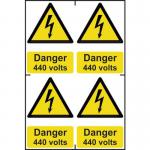 Danger 440 Voltssapp (100 X 150 Mm) Pack of 4 422985
